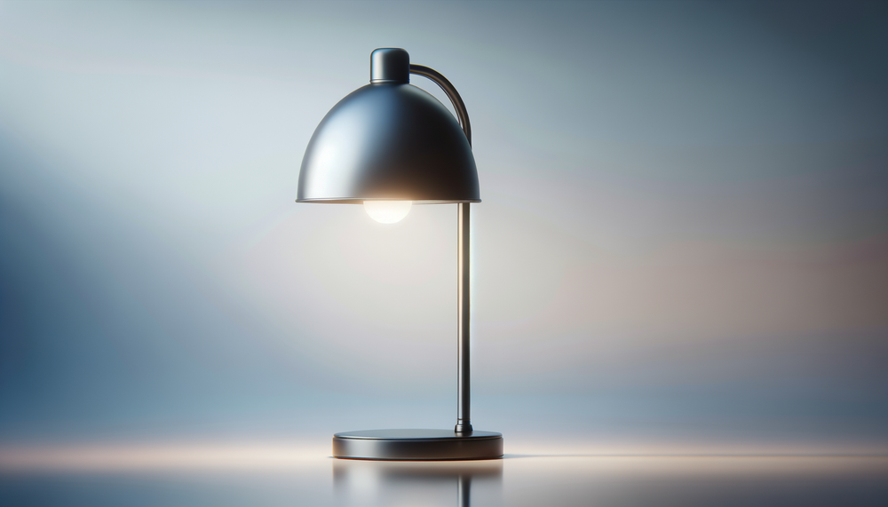 A warm desk lamp